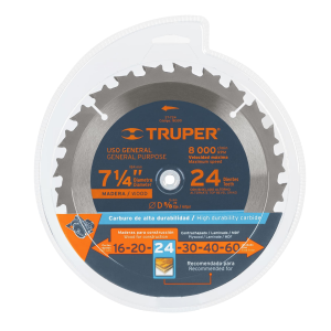 TRUPER Disco p/sierra madera 7 1/4" 24 dientes